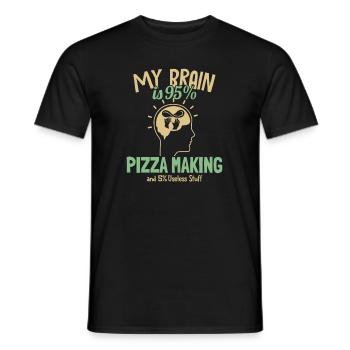 My Brain is 95% Pizza Making Pizza Pizza Tray - Men's T-Shirt - black - Front - AI Model Male 178 light (178cm)