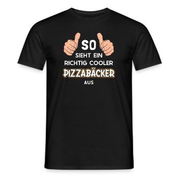 So sieht ein cooler Pizzabäcker aus Pizza - Männer T-Shirt - Schwarz - Vorne - AI Model Male 178 light (178cm)