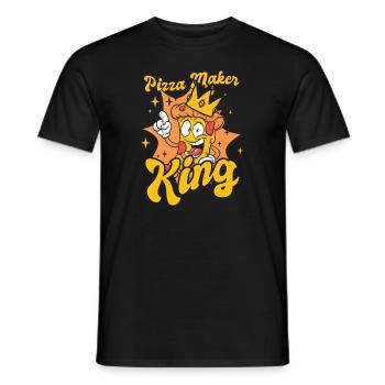 Pizza Maker King Pizza Pizzablech Pizzaofen - Männer T-Shirt - Schwarz - Vorne - AI Model Male 178 light (178cm)