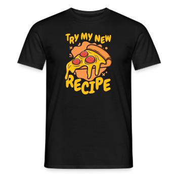 Try My New Recipe Pizza Pizza Tray Pizza Oven - Men's T-Shirt - black - Front - AI Model Male 178 light (178cm)