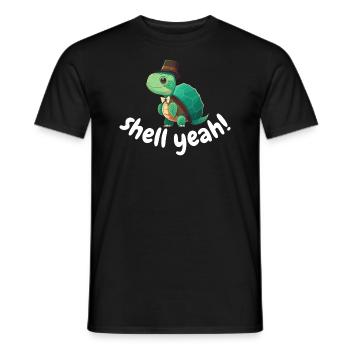 Mignon Tortue Cartoon Style Tshirt pour enfants - T-shirt homme - noir - Devant - AI Model Male 178 light (178cm)