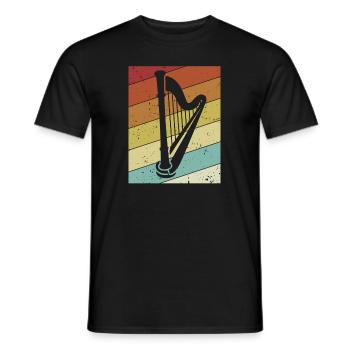 Retro concert harpe harpe musique harpe harpe harpe joueur - T-shirt homme - noir - Devant - AI Model Male 178 light (178cm)