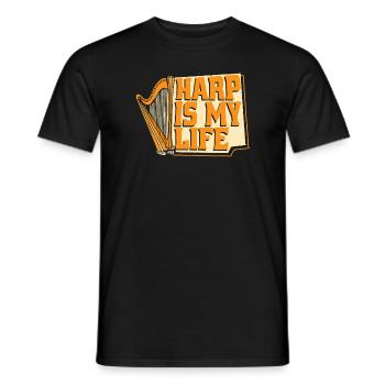 Harpe Is My Life Harpe de concert Harpe Harpe Musique Harpe - T-shirt homme - noir - Devant - AI Model Male 178 light (178cm)