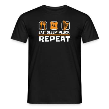 Eat Sleep Pluck Repeat Harp Concert Harp - Men's T-Shirt - black - Front - AI Model Male 178 light (178cm)