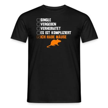 Es ist kompliziert ich habe Mäuse - Männer T-Shirt - Schwarz - Vorne - AI Model Male 178 light (178cm)
