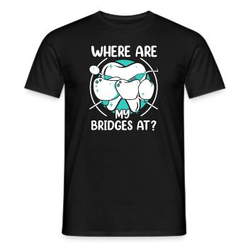 Où sont mes ponts au laboratoire dentaire Laboratoire dentaire - T-shirt homme - noir - Devant - AI Model Male 178 light (178cm)
