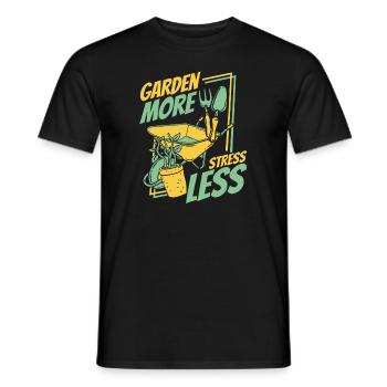 Jardin Plus de stress Moins de potager Jardin Horticulture - T-shirt homme - noir - Devant - AI Model Male 178 light (178cm)