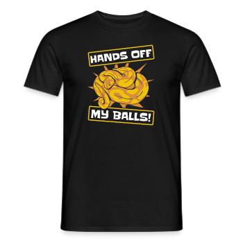 Hands Off My Balls Python Snake Banana Ball - Men's T-Shirt - black - Front - AI Model Male 178 light (178cm)