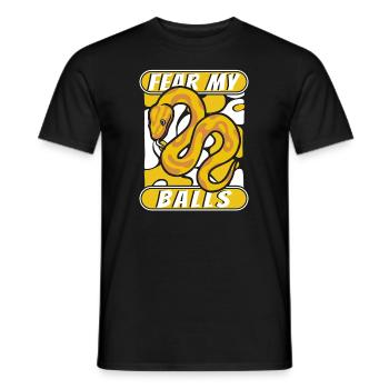 Fear My Balls Python Snake Banana Ball Python - Men's T-Shirt - black - Front - AI Model Male 178 light (178cm)