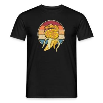 Retro Snake Scale Creepers Python Banana - T-shirt homme - noir - Devant - AI Model Male 178 light (178cm)
