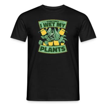 Parfois, je mouille mes plantes horticole Jardin de jardins familiaux - T-shirt homme - noir - Devant - AI Model Male 178 light (178cm)