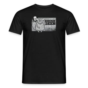 Just Drink Beer And Hang Out Short Tail Long Hair - Men's T-Shirt - black - Front - AI Model Male 178 light (178cm)