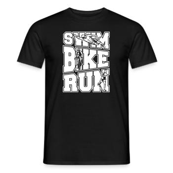 Swim Bike Run Triathlon Bike Triathlete Training - Men's T-Shirt - black - Front - AI Model Male 178 light (178cm)
