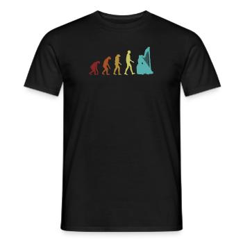 Harpist Evolution Concert Harp Harp Music - Men's T-Shirt - black - Front - AI Model Male 178 light (178cm)