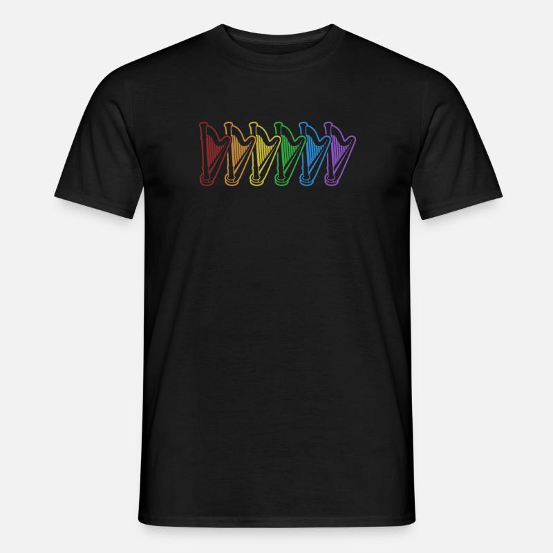 Harps LGBT Rainbow Harfe Konzertharfe - Männer T-Shirt - Schwarz