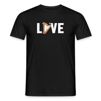 Love Harp Concert Harp Harp Music Harpist - Men's T-Shirt - black - Front - AI Model Male 178 light (178cm)