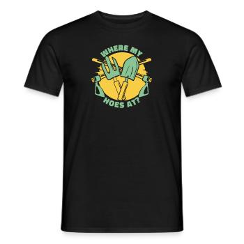 Où mes houes au jardin horticole - T-shirt homme - noir - Devant - AI Model Male 178 light (178cm)