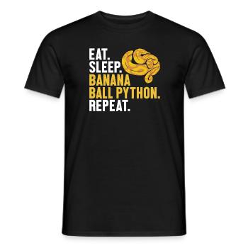 Eat Sleep Banana Ball Python Repeat Banana Ball - Men's T-Shirt - black - Front - AI Model Male 178 light (178cm)