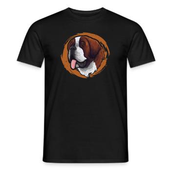 Rüde Vierbeiner Wauwau Hundebesitzer Bernhardiner - Männer T-Shirt - Schwarz - Vorne - AI Model Male 178 light (178cm)