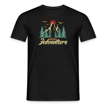 Hiking Adventure Mountain Hiking Trekking - Men's T-Shirt - black - Front - AI Model Male 178 light (178cm)