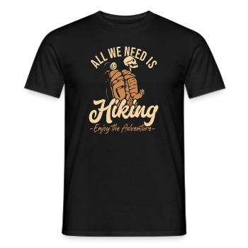 Hiking Enjoy The Adventure Trekking Bergwandern - Männer T-Shirt - Schwarz - Vorne - AI Model Male 178 light (178cm)