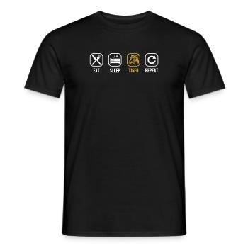 Eat Sleep Tiger Repeat Raubkatze Wildkatze - Männer T-Shirt - Schwarz - Vorne - AI Model Male 178 light (178cm)