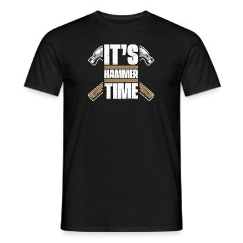 C’est l’heure du marteau Charpentier Technicien en bois Charpentier - T-shirt homme - noir - Devant - AI Model Male 178 light (178cm)