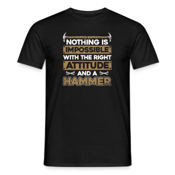 Nothing Is Impossible With A Hammer Carpenter - Men's T-Shirt - black - Front - AI Model Male 178 light (178cm)