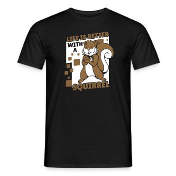 Life is Better with a Squirrel Squirrel - Men's T-Shirt - black - Front - AI Model Male 178 light (178cm)
