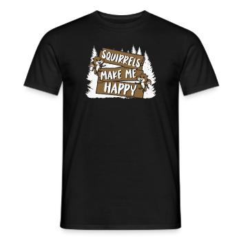 Squirrels Make Me Happy Grey Squirrel - Men's T-Shirt - black - Front - AI Model Male 178 light (178cm)