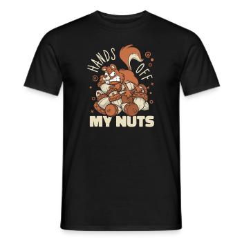 Hands Off My Nuts Grauhörnchen Squirrel - Männer T-Shirt - Schwarz - Vorne - AI Model Male 178 light (178cm)