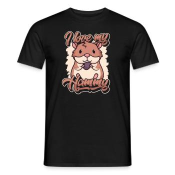I love my Hammy European Hamster Golden Hamster - Men's T-Shirt - black - Front - AI Model Male 178 light (178cm)