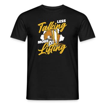 Less Talking More Lifting Telehandler - Men's T-Shirt - black - Front - AI Model Male 178 light (178cm)