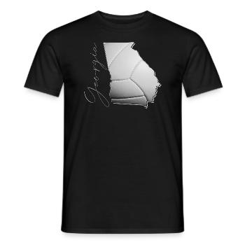 Géorgie (États-Unis) | Vrai volley-ball | Carte Scpt - T-shirt homme - noir - Devant - AI Model Male 178 light (178cm)