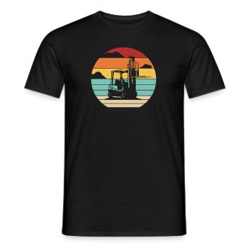 Retro Telehandler Forklift Driver - Men's T-Shirt - black - Front - AI Model Male 178 light (178cm)