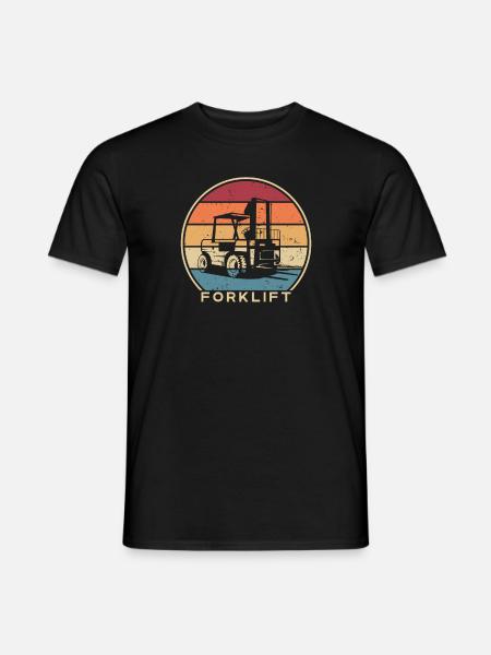 Retro Teleskoplader Gabelstaplerfahrer - Männer T-Shirt - Schwarz