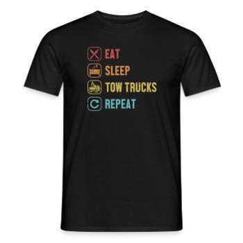 Eat Sleep Tow Trucks Repeat Abschleppdienst - Männer T-Shirt - Schwarz - Vorne - AI Model Male 178 light (178cm)