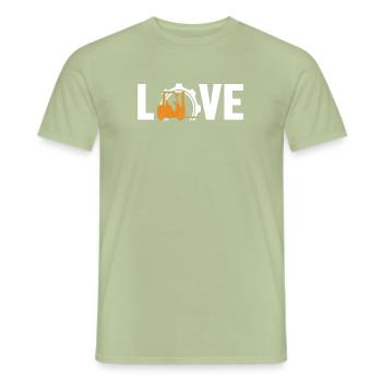 Love All-terrain forklift Telehandler Forklift - Men's T-Shirt - sage - Front - AI Model Male 178 light (178cm)