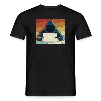 Retro Sniffer Social Engineering Phishing Grey - Men's T-Shirt - black - Front - AI Model Male 178 light (178cm)