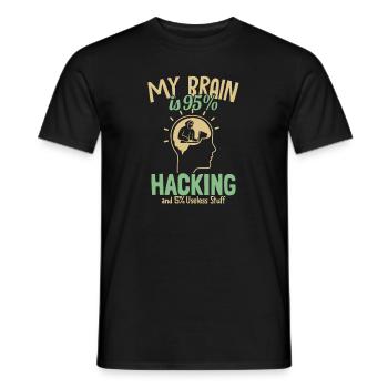 My Brain is 95% Hacking Sniffer Social - Männer T-Shirt - Schwarz - Vorne - AI Model Male 178 light (178cm)