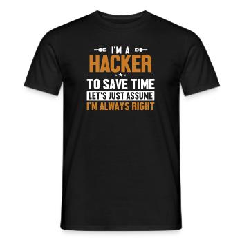 Hacker Supposons que j’ai raison renifleur de phishing - T-shirt homme - noir - Devant - AI Model Male 178 light (178cm)