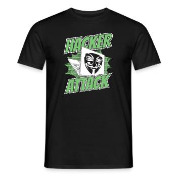 Hacker Attack Social Engineering Phishing Sniffer - Men's T-Shirt - black - Front - AI Model Male 178 light (178cm)