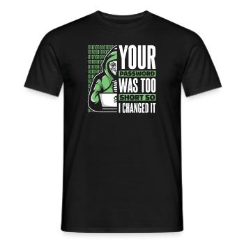 Votre mot de passe était trop court Phishing Sniffer Grey - T-shirt homme - noir - Devant - AI Model Male 178 light (178cm)