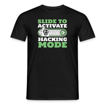 Slide To Activate Hacking Mode Phishing Sniffer - Men's T-Shirt - black - Front - AI Model Male 178 light (178cm)