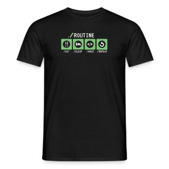 Routine Eat Sleep Hack Répéter Sniffer Phishing - T-shirt homme - noir - Devant - AI Model Male 178 light (178cm)