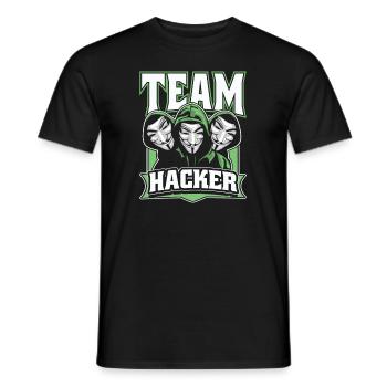 Team Hacker Social Engineering Phishing Sniffer - Men's T-Shirt - black - Front - AI Model Male 178 light (178cm)