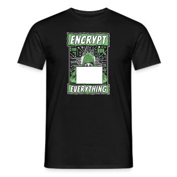 Encrypt Everything Phishing Sniffer Grey Hat - Männer T-Shirt - Schwarz - Vorne - AI Model Male 178 light (178cm)