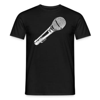 Microphone dessiné à la main - T-shirt homme - noir - Devant - AI Model Male 178 light (178cm)
