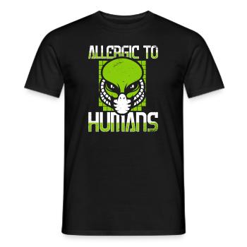Allergic To Humans Ufo Conspiracy Extraterrestrial - Men's T-Shirt - black - Front - AI Model Male 178 light (178cm)