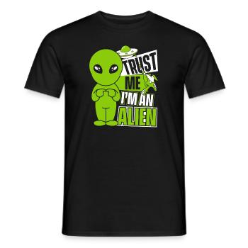 Trust Me I'm An Alien Ufo Conspiracy - Men's T-Shirt - black - Front - AI Model Male 178 light (178cm)